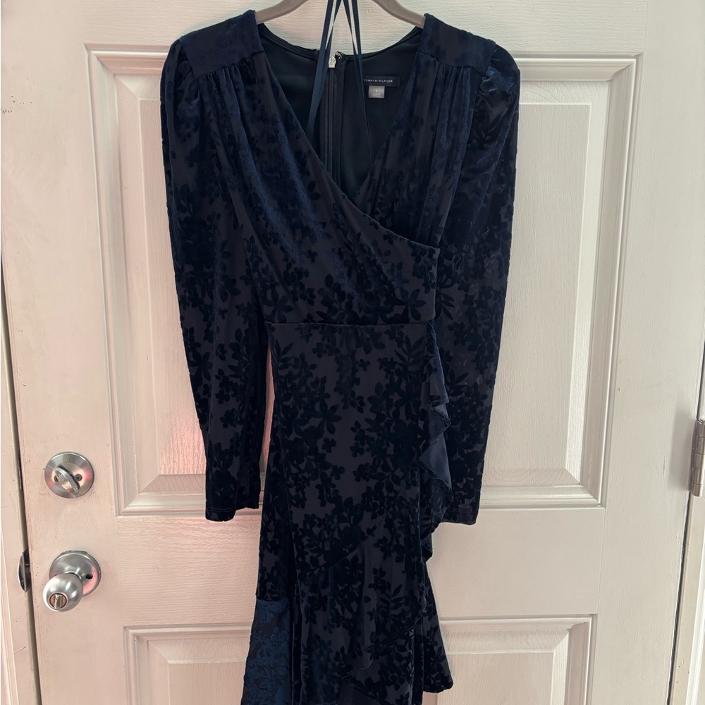 Tommy Hilfiger Dark Blue Floral Long Sleeve Dress